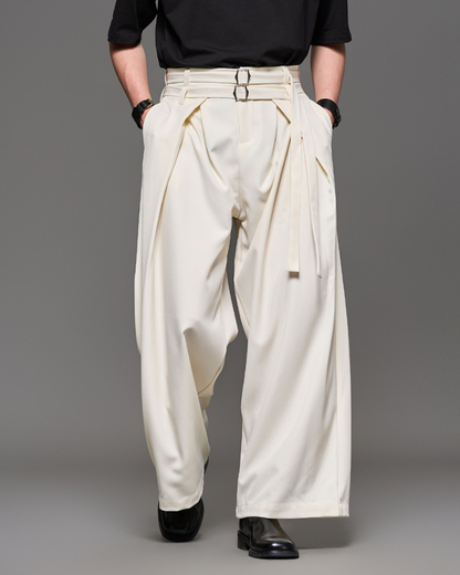 Modern Japanese Style Straight Wide-Leg Hakama Pants
