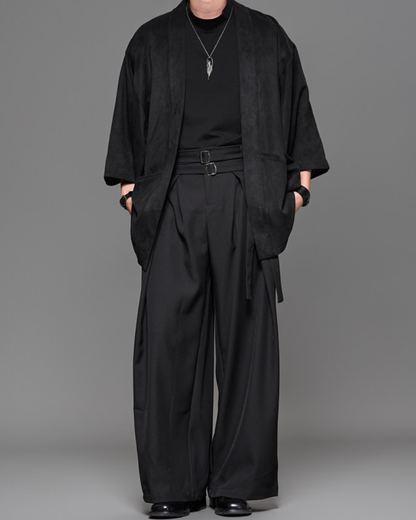 Modern Japanese Style Straight Wide-Leg Hakama Pants