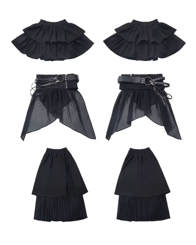 Moonlight Drape Pleated Shirt And Skirt Set（Sold Separately）