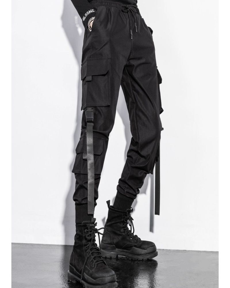 Techwear Women Ribbon Slim Cargo Pants