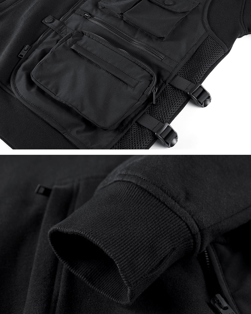 Techwear Fake Two Vest Tactical Hoodie