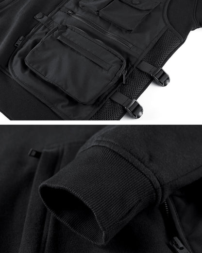 Techwear Fake Two Vest Tactical Hoodie