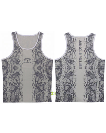 Men’s Athletic Casual Venom-Stripe Muscle Shirt.