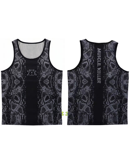 Men’s Athletic Casual Venom-Stripe Muscle Shirt.