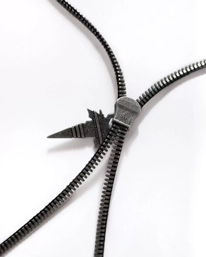 Street Punk Decorated Zipper Necklace