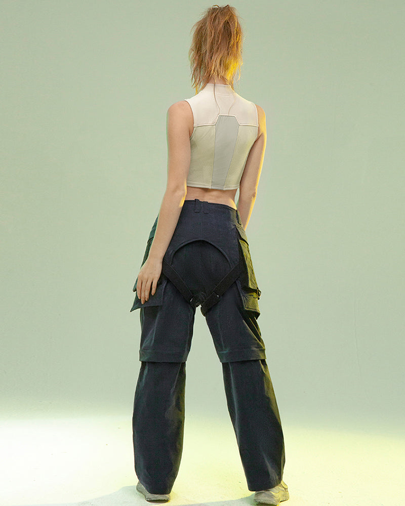 XIPHEVIL Cyberpunk Outfits Operative Detachable Two-Piece Pants