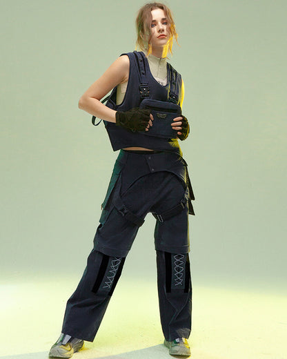 XIPHEVIL Cyberpunk Outfits Operative Detachable Two-Piece Pants