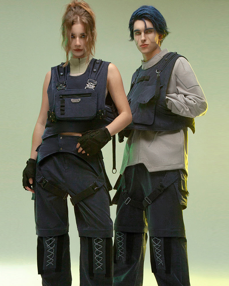 XIPHEVIL Cyberpunk Outfits Operative Detachable Two-Piece Pants