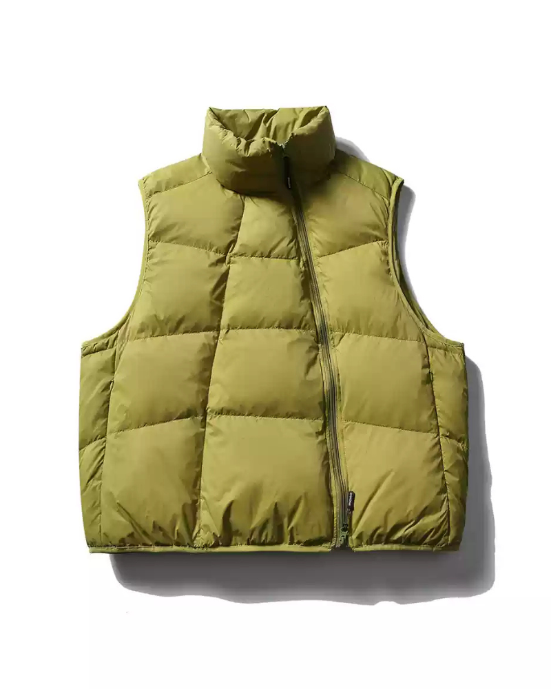 Outdoor Diagonal Zipper Unisex Winter Puffer Vest