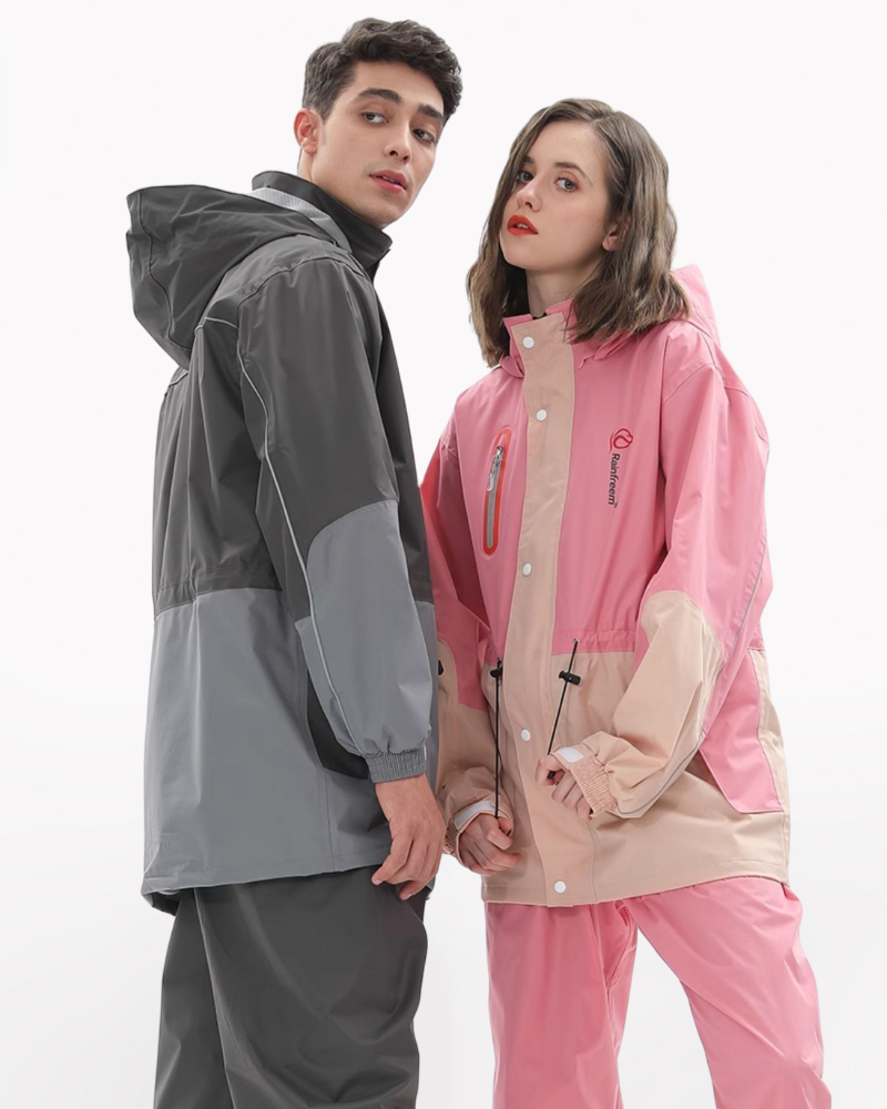 Outdoor Fashion Detachable Jacket Pants Unisex Rain Suit