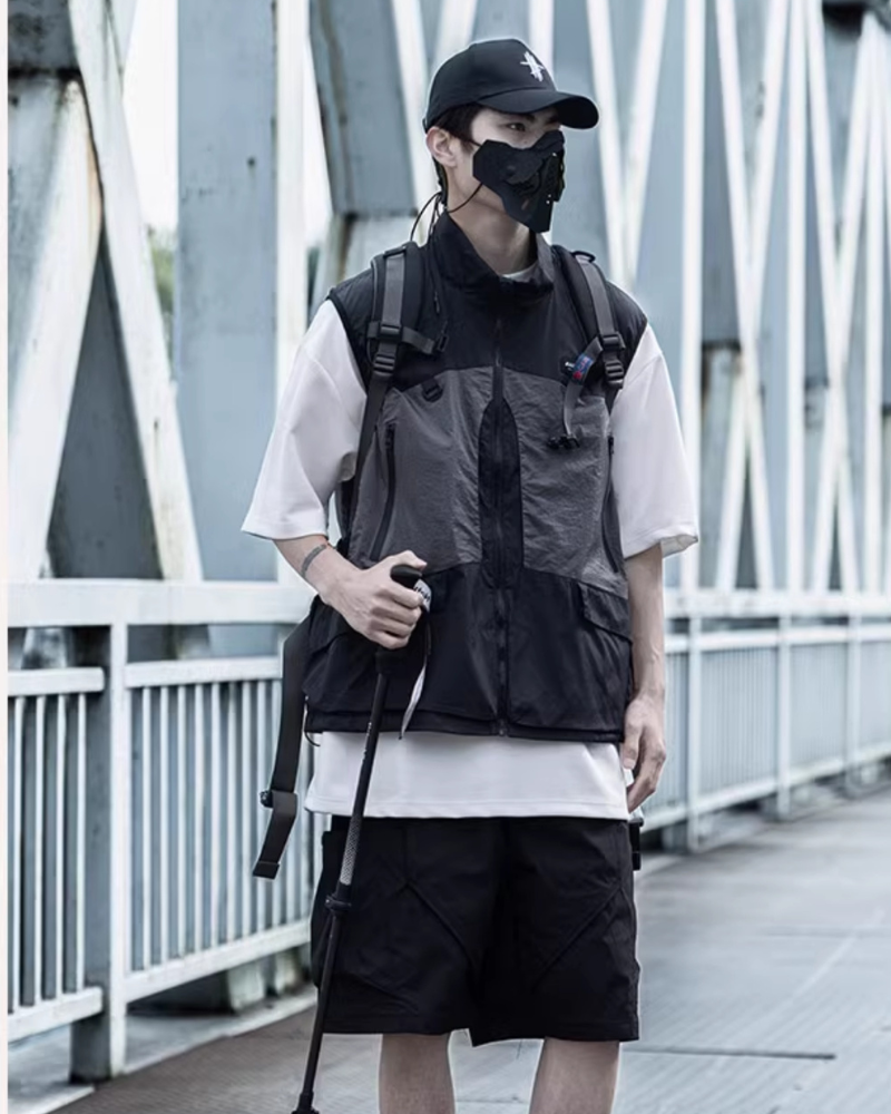 Outdoor Functional Stand Collar Cargo Vest