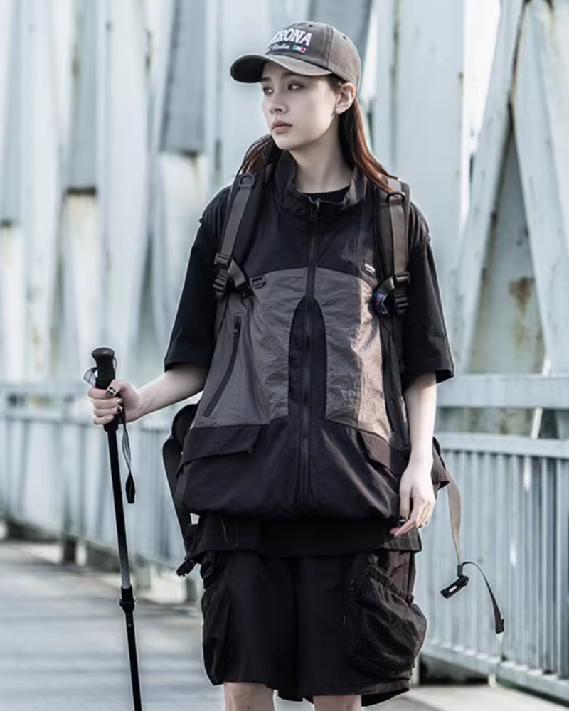 Outdoor Functional Stand Collar Cargo Vest