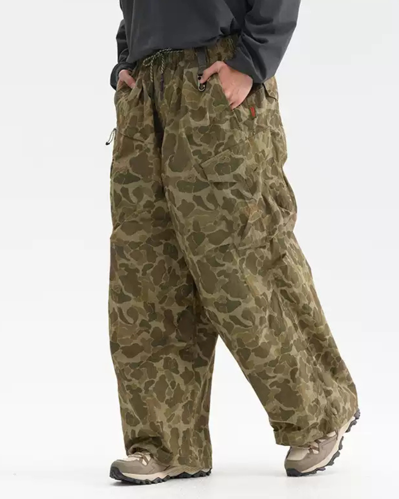 Outdoor Hiking Unisex Lightweight Baggy Camo Pants