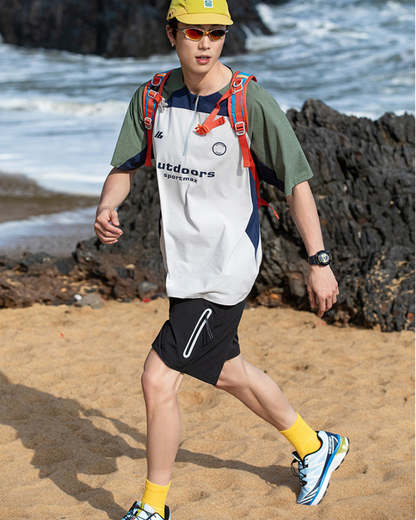Outdoor Sports Contrast Color Quick-Drying T-Shirt