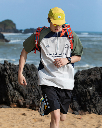 Outdoor Sports Contrast Color Quick-Drying T-Shirt