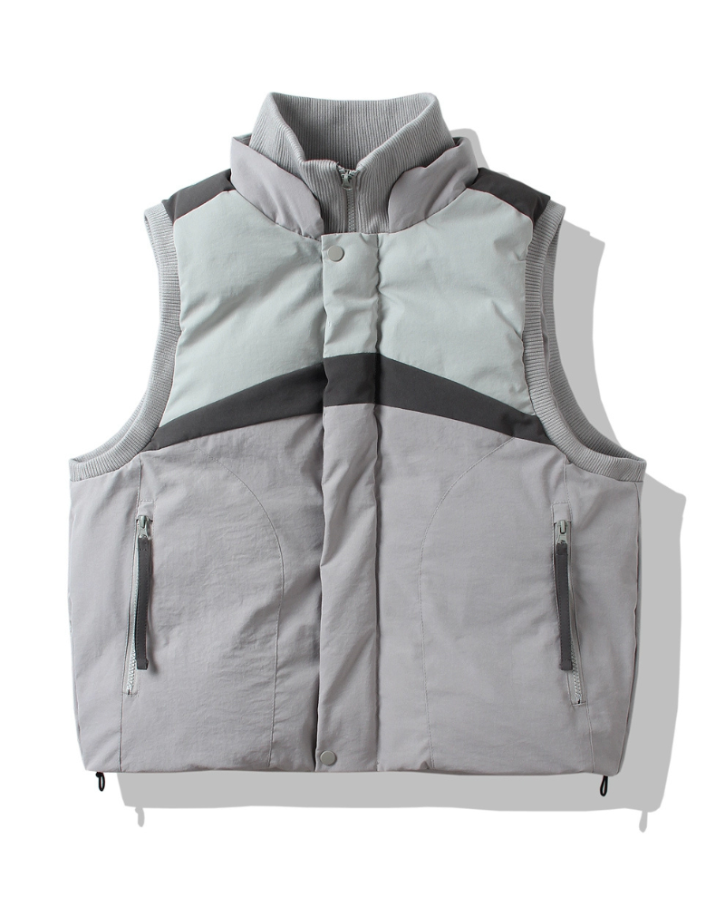 Outdoor Contrast Color Unisex Winter Cotton Vest