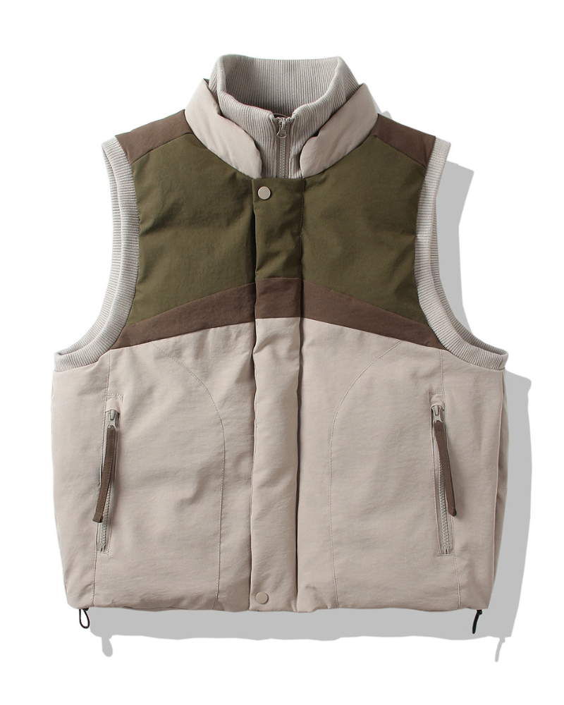 Outdoor Contrast Color Unisex Winter Cotton Vest