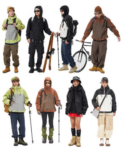 Outdoor Unisex Hiking Camping Waterproof 3-in-1 Jacket