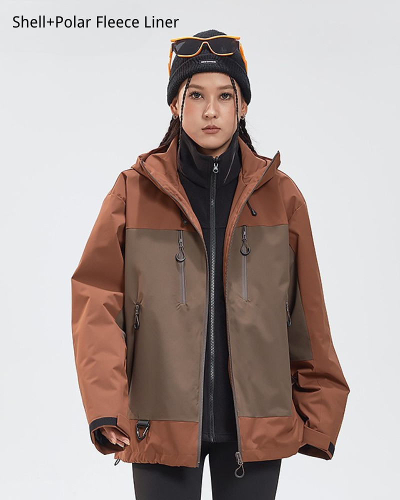 Outdoor Unisex Hiking Camping Waterproof 3-in-1 Jacket