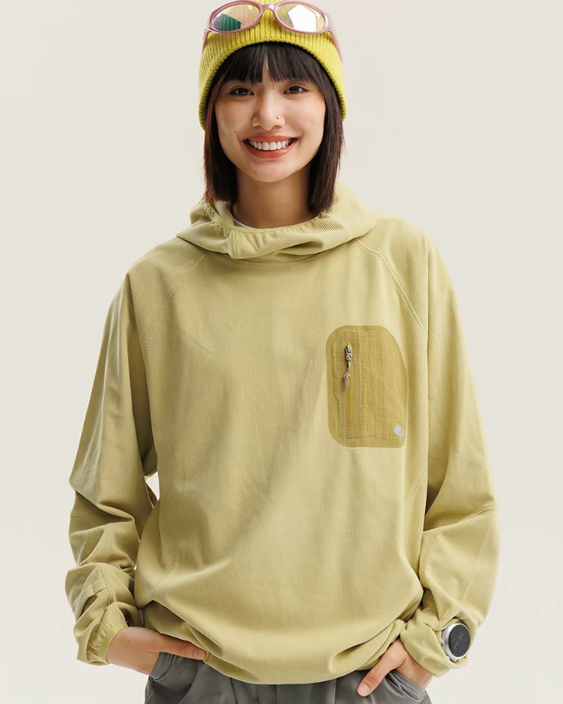 Outdoor Sports Unisex Lightweight Rice Grain Fleece Hoodie