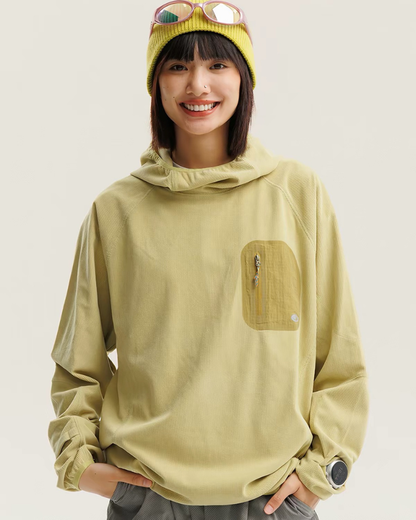 Outdoor Sports Unisex Lightweight Rice Grain Fleece Hoodie