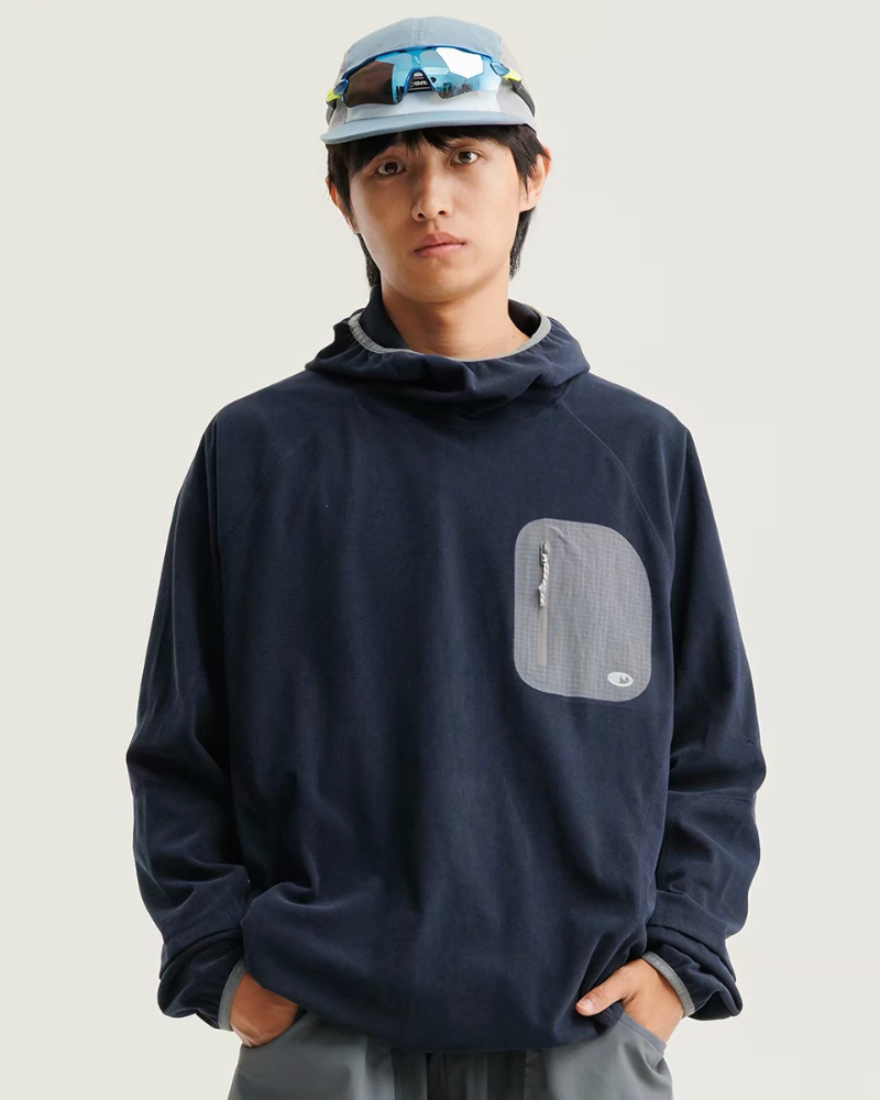 Outdoor Sports Unisex Lightweight Rice Grain Fleece Hoodie
