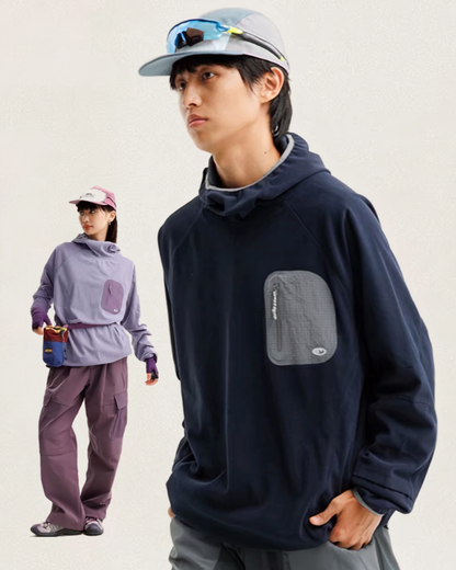 Outdoor Sports Unisex Lightweight Rice Grain Fleece Hoodie