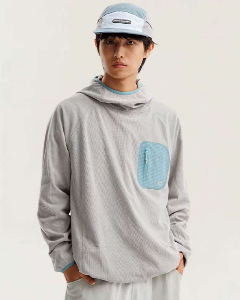 Outdoor Sports Unisex Lightweight Rice Grain Fleece Hoodie