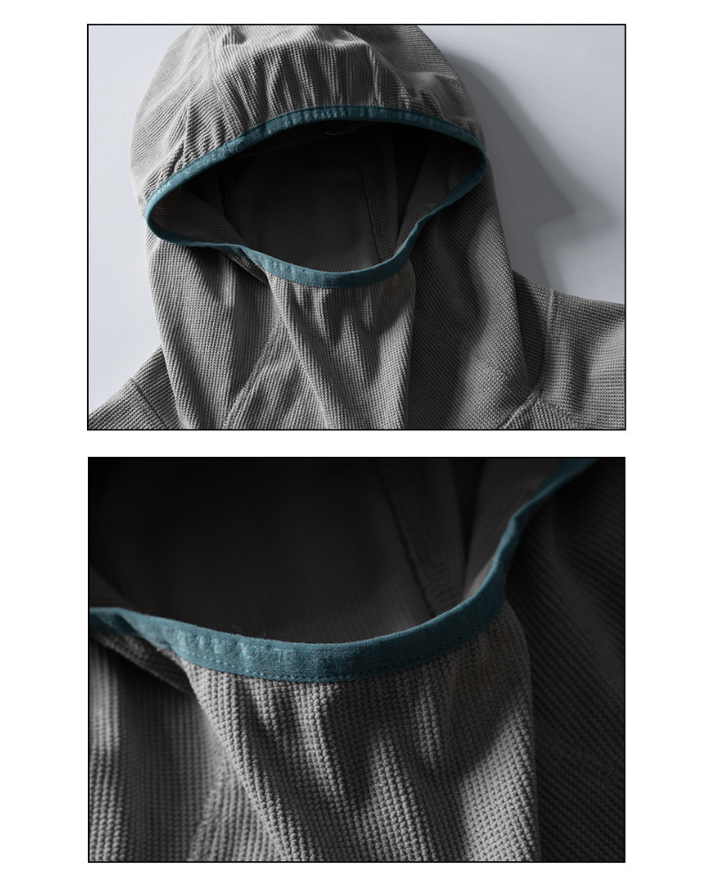Outdoor Sports Unisex Lightweight Rice Grain Fleece Hoodie