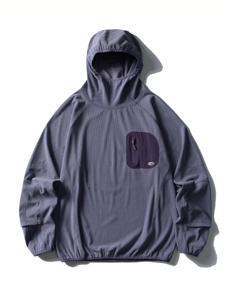 Outdoor Sports Unisex Lightweight Rice Grain Fleece Hoodie