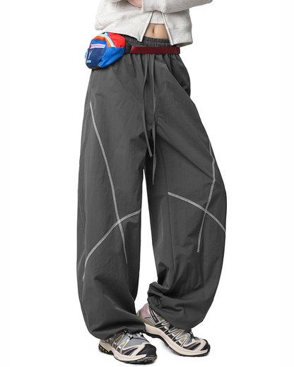 Outdoor Unisex Contrast Stitch Drape Hiking Pants