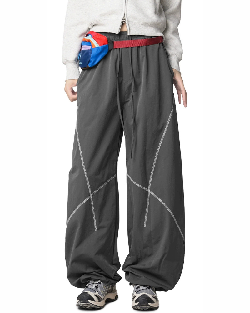 Outdoor Unisex Contrast Stitch Drape Hiking Pants