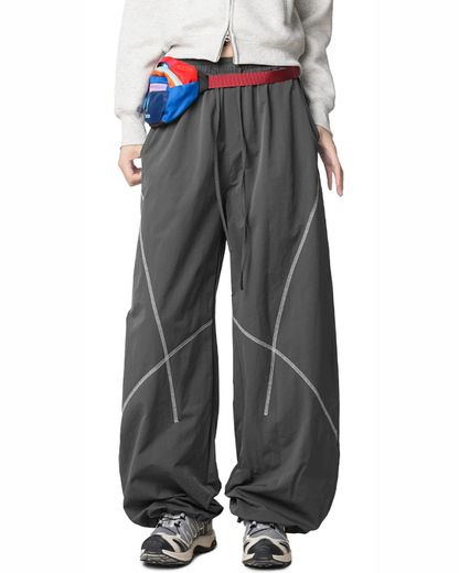 Outdoor Unisex Contrast Stitch Drape Hiking Pants