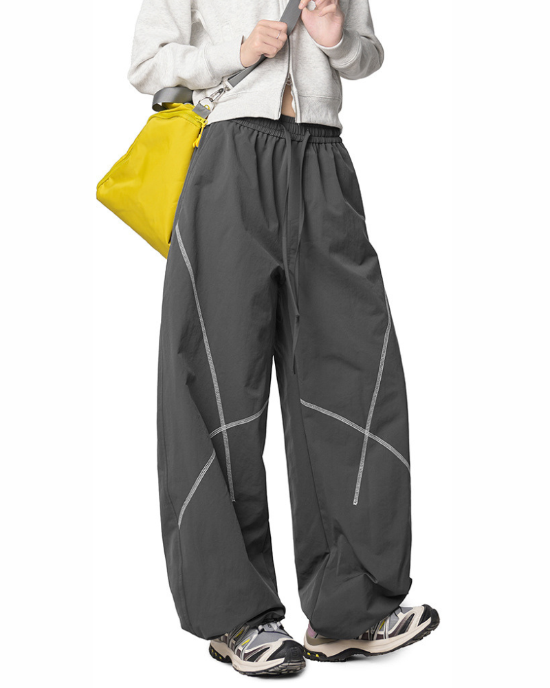 Outdoor Unisex Contrast Stitch Drape Hiking Pants