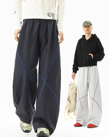 Outdoor Unisex Contrast Stitch Drape Hiking Pants