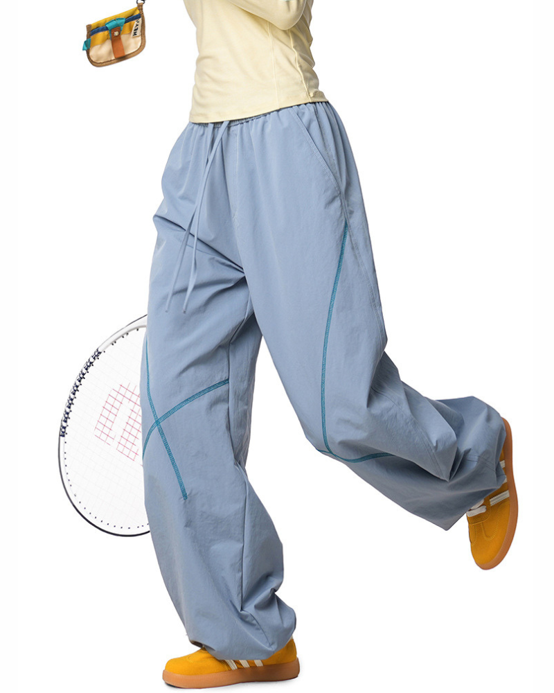 Outdoor Unisex Contrast Stitch Drape Hiking Pants