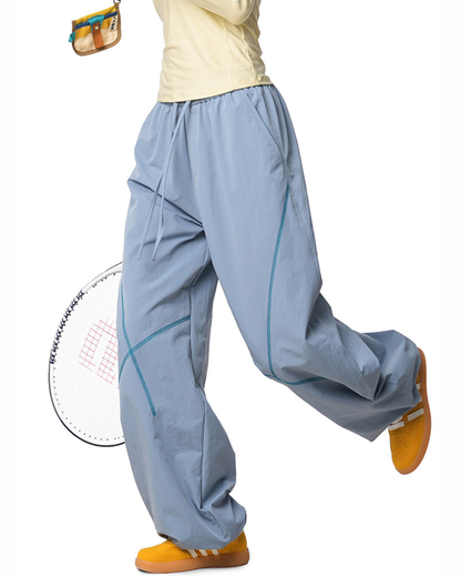 Outdoor Unisex Contrast Stitch Drape Hiking Pants
