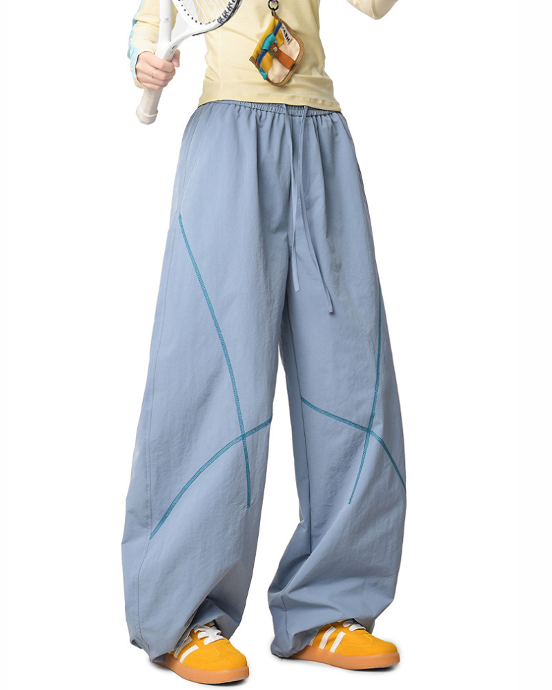 Outdoor Unisex Contrast Stitch Drape Hiking Pants