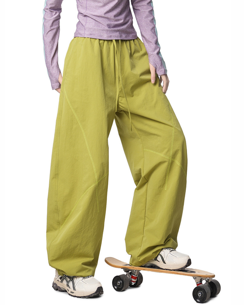 Outdoor Unisex Contrast Stitch Drape Hiking Pants