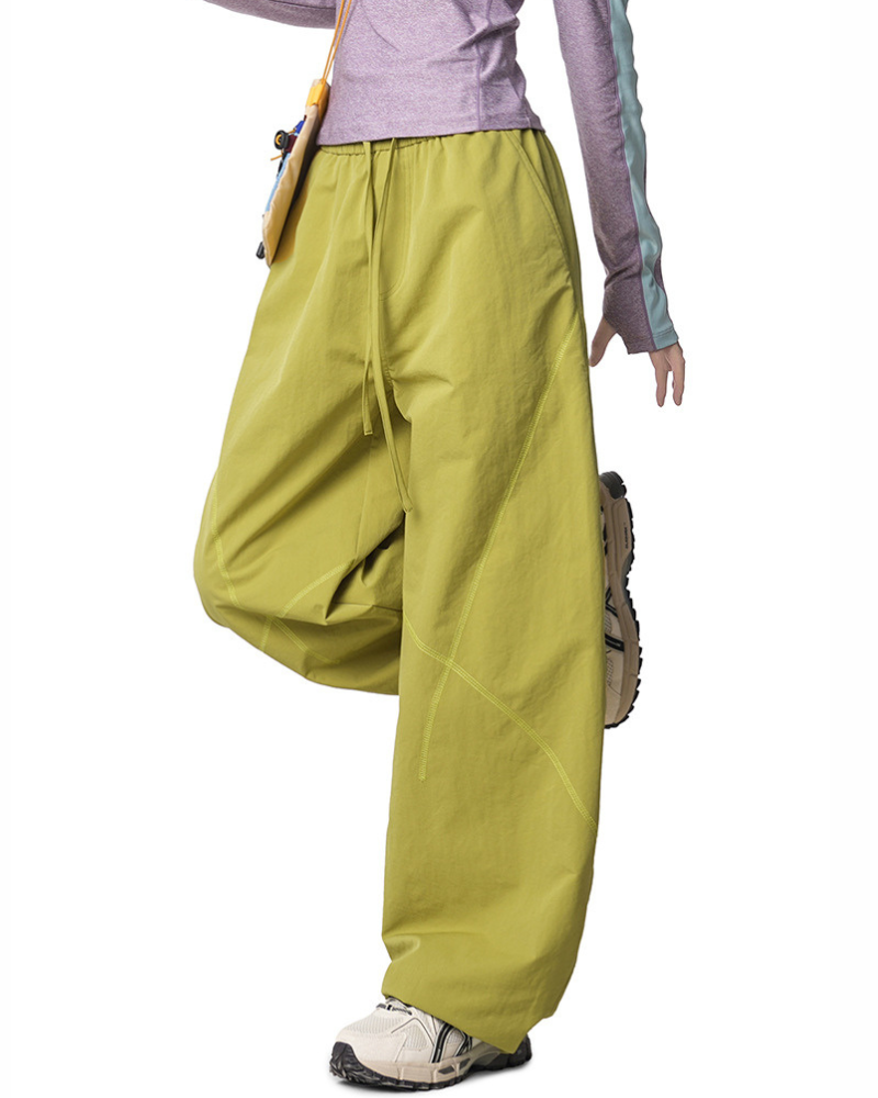 Outdoor Unisex Contrast Stitch Drape Hiking Pants