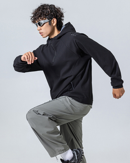 Outdoor Unisex Waffle Knit  Hiking Cycling Sports Hoodie