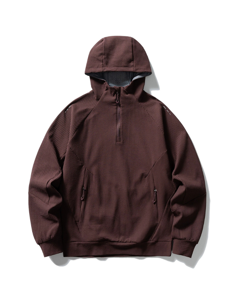 Outdoor Unisex Waffle Knit  Hiking Cycling Sports Hoodie