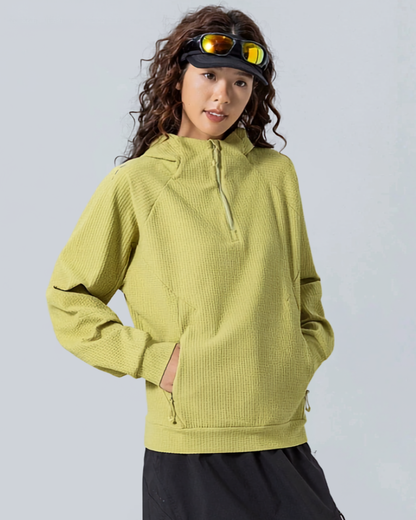 Outdoor Unisex Waffle Knit  Hiking Cycling Sports Hoodie