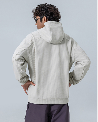 Outdoor Unisex Waffle Knit  Hiking Cycling Sports Hoodie