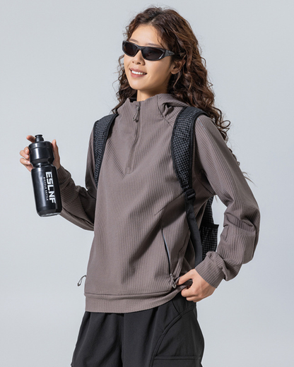 Outdoor Unisex Waffle Knit  Hiking Cycling Sports Hoodie