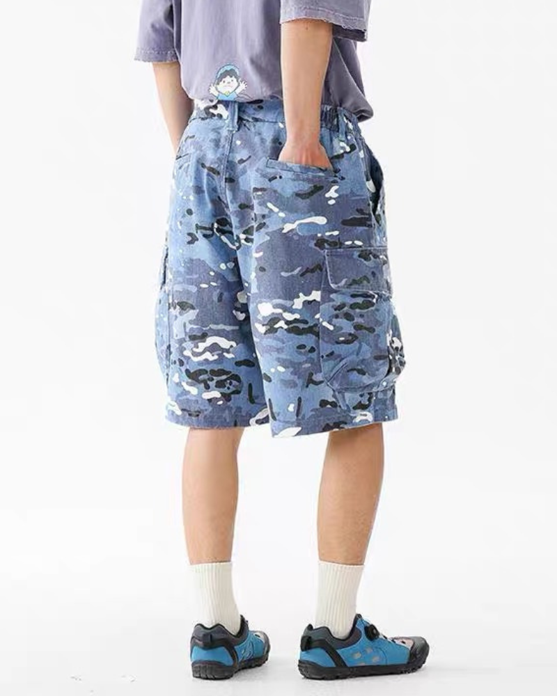 Outdoor Wear-resistant Hiking Cargo Camo Shorts