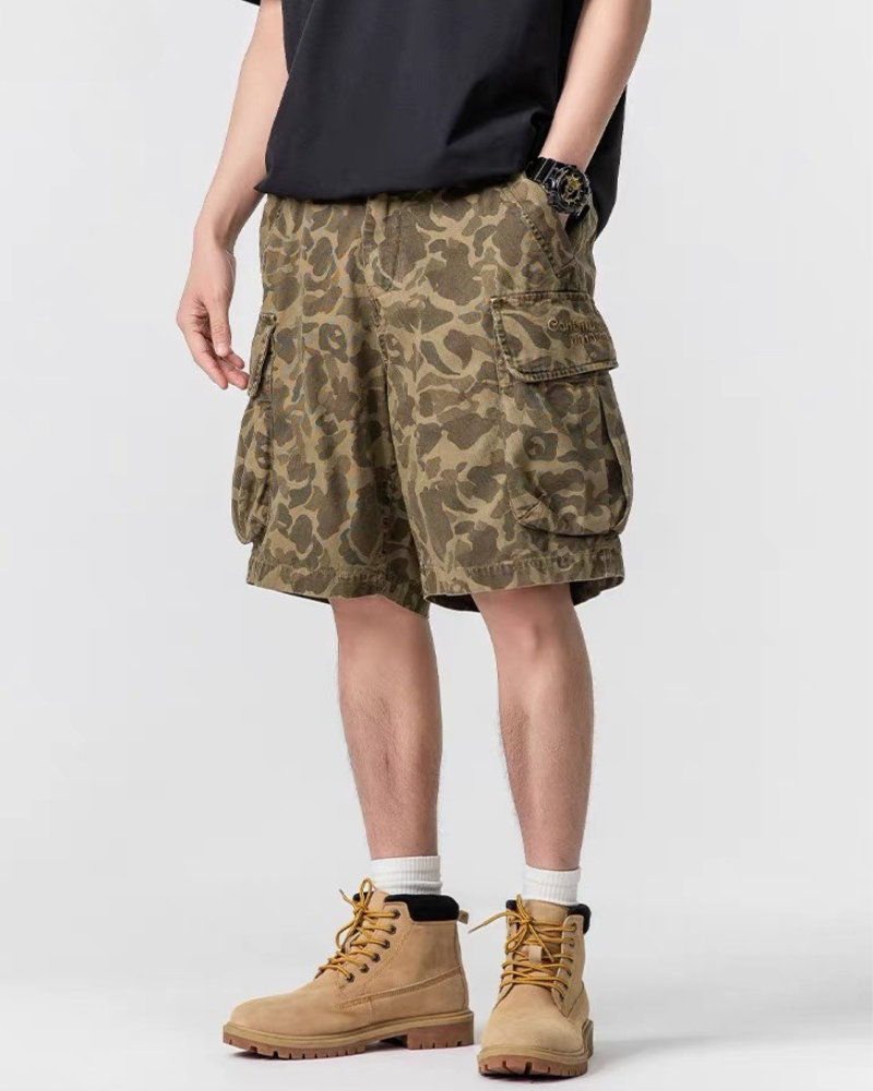 Outdoor Wear-resistant Hiking Cargo Camo Shorts