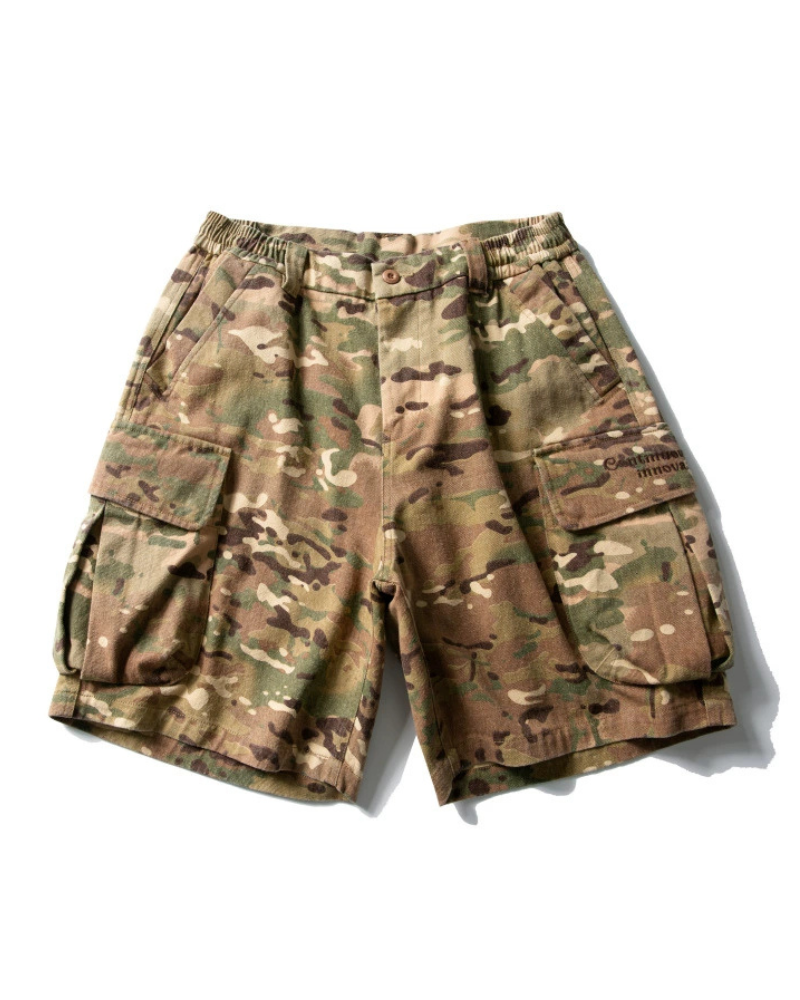Outdoor Wear-resistant Hiking Cargo Camo Shorts