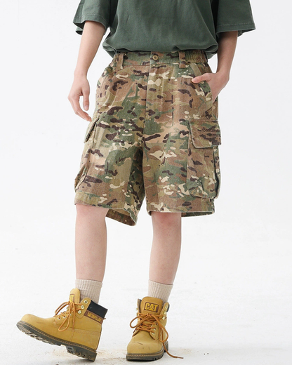 Outdoor Wear-resistant Hiking Cargo Camo Shorts