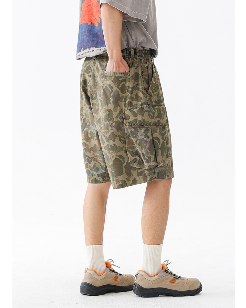 Outdoor Wear-resistant Hiking Cargo Camo Shorts